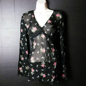 Sheer Ralph Lauren long sleeve blouse.